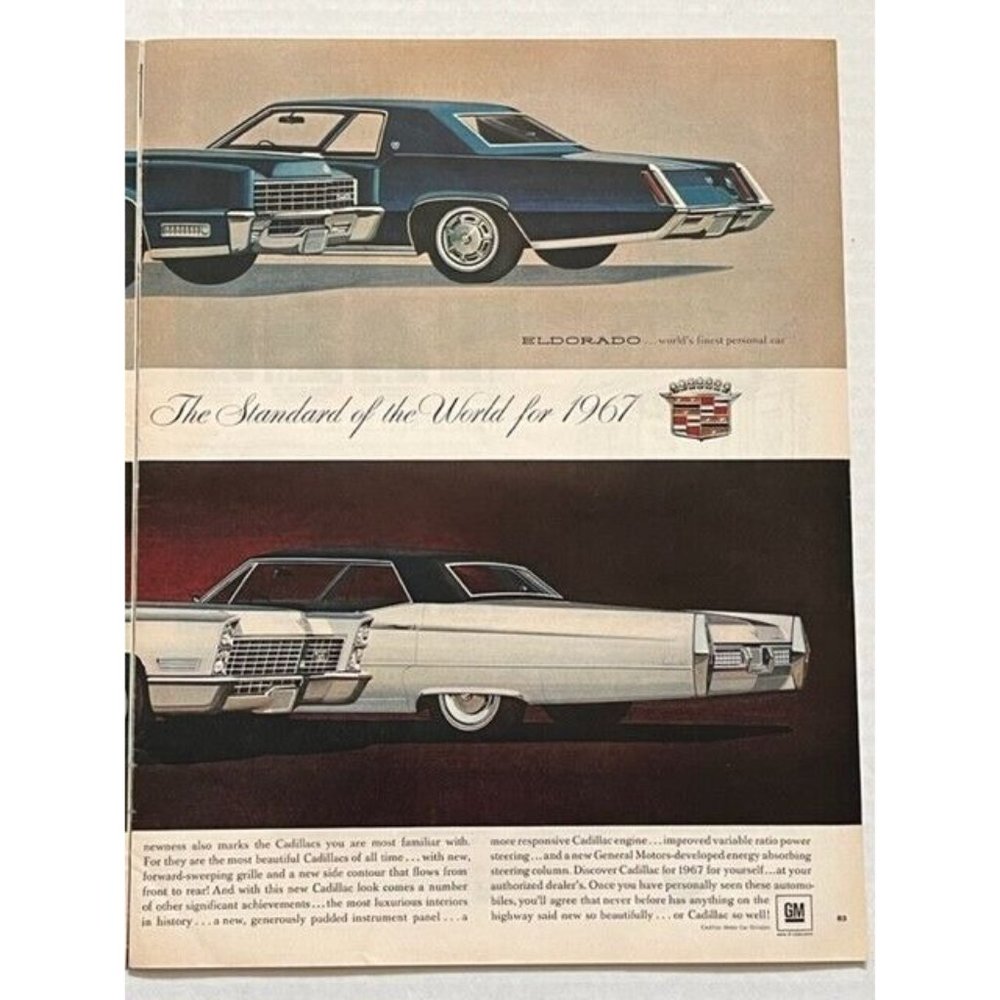 Vintage 1960s Cadillac Eldorado and Sedan de Ville 2 page Print Ad - Picture 6 of 9